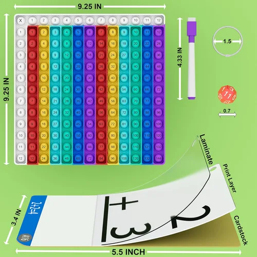 Vista 5 de Juegos de matemáticas para niños, tarjetas flash para niños, práctica Pop it con suma, resta, multiplicación y división, ideal para el aprendizaje