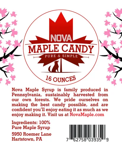 Vista 5 de Nova Maple Candy - Caramelo de hoja de azúcar con jarabe de arce puro (16 onzas (1 libra))