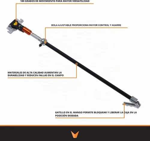 Vista 5 de 34" 180° Sure-Stop Flat Box Handle (recto) I Drywall Master I Secure Lock Giratorio para control de caja plana I Chicago Family Owned