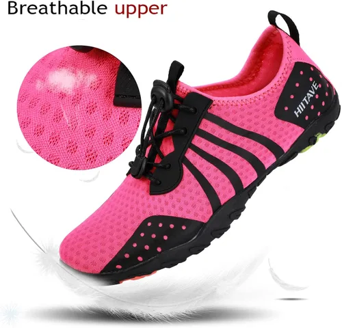 Vista 3 de Zapatillas para el agua hiitave para hombre y mujer, de secado rápido, zapatillas tipo calcetín estilo barefoot, para surf, caminar por el río
