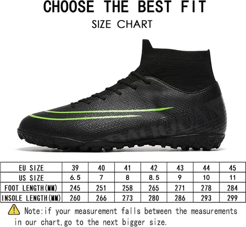 Vista 3 de Qzzsmy Tenis profesionales de fútbol para hombre para interiores y exteriores para competición entrenamiento atléticos para niños grandes