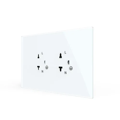 Vista 7 de LIVOLO Receptáculo dúplex resistente a manipulaciones blanco Toma de pared eléctrica decorativa estándar con panel de vidrio templado AU/US Standard