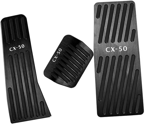 Vista 8 de BOYUER Juego de 3 almohadillas antideslizantes para pedal de acelerador de gas de freno de aluminio sin perforaciones para Mazda CX-5 2013-2025 Negro