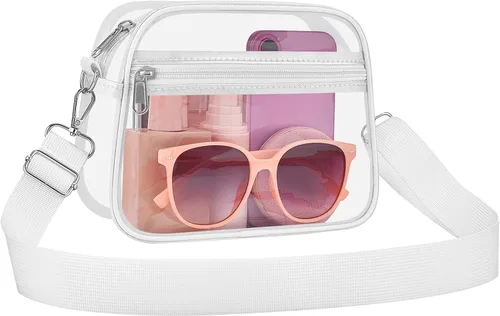 Vista 25 de COK Bolsa transparente para eventos de estadio, bolsas cruzadas para mujeres y hombres, bolso transparente para conciertos y festivales