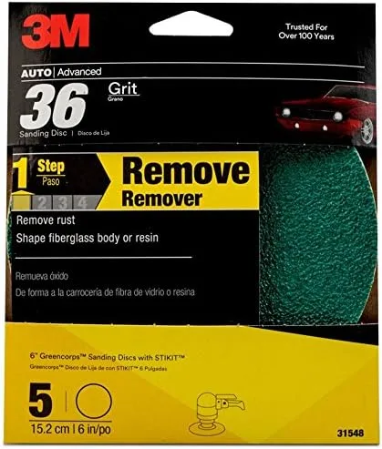 Vista 4 de 3 M 31548 Stikit Verde Corps 6" 36E Disco de grano (Pack de 20)