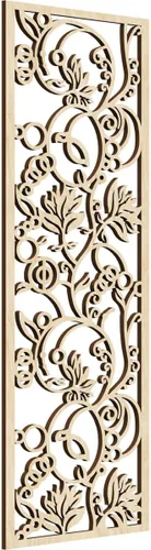 Vista 108 de Caspian Paneles de pared de madera con calado decorativo perforado, 9 3/8 pulgadas de ancho x 24 3/8 pulgadas de alto x 1/4 de alto, cereza