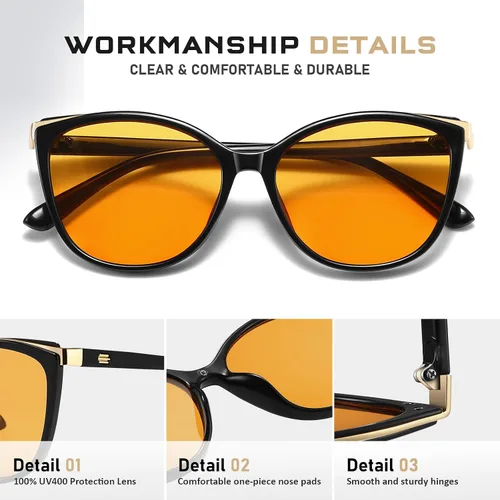 Vista 44 de Gafas de sol de moda ojo de gato para las mujeres moda Cateye UV400 protección gafas CL22017