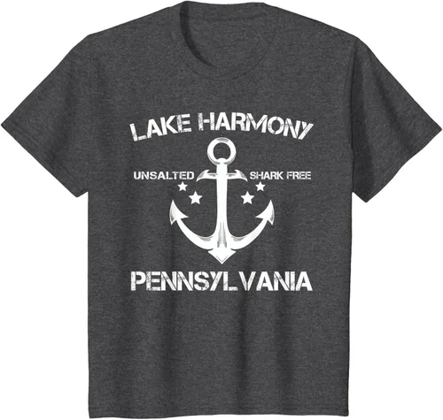 Vista 34 de Playera divertida de Lago Harmony Pennsylvania para acampada o pesca Negro