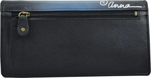 Vista 2 de Anna by Anuschka Cartera de mano de piel auténtica pintada a mano para mujer