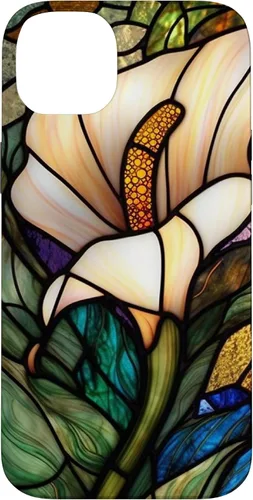 Vista 15 de iPhone 16 Calla Lily Stained Glass Case