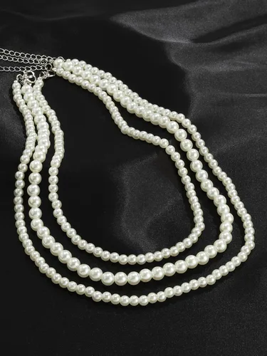 Vista 6 de Long tiantian Collar de perlas para hombres y adolescentes de moda, gargantilla de perlas blancas de 0.315 pulgadas para mujer, collar de perlas