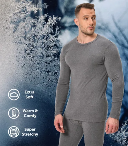 Vista 2 de Comfneat Ropa interior térmica para hombre, capa base superior e inferior