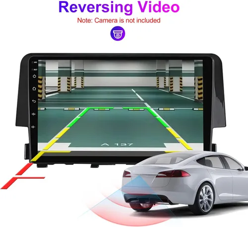 Vista 5 de Radio Android estéreo para Honda Civic 2016-2021, Biorunn 9 pulgadas GPS inalámbrico con cable Car-Play Android Auto IPS pantalla táctil navegación