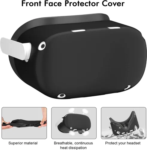 Vista 7 de Controller Grips Cover for Oculus Quest 2, Anti-Leakage Silicone Face Cover for Oculus Quest 2, with Lens Protective Cover and VR Shell, Accessories