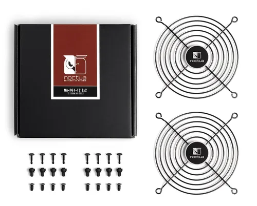 Vista 3 de Noctua NA-FG1-12 Sx2, parrillas de ventilador para ventiladores de 4.724 in (juego de 2, negro)