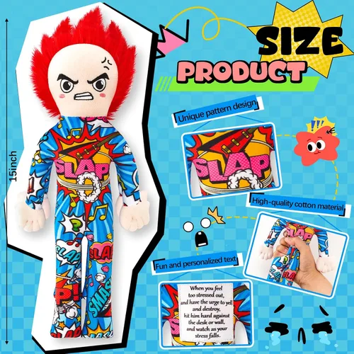Vista 2 de VioraWhite Divertido regalo de broma de 15 pulgadas, regalo inspirado en la muñeca de bofetada para el alivio del estrés para marido, hombres, papá