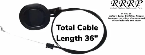 Vista 3 de Piezas de repuesto fiables para reclinables, metal, mango reclinable pequeño de plástico negro ovalado con cable expuesto longitud de cable