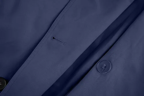 Vista 9 de Gafeng Gabardina de doble botonadura para hombre, solapa con muescas, casual, ajustado, largo cortavientos