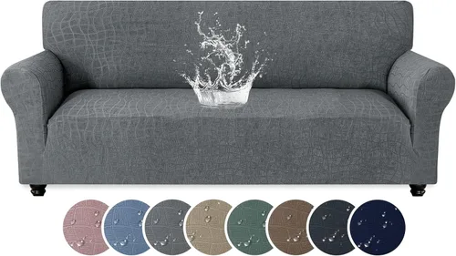 Vista 33 de MAXIJIN Funda impermeable para sillón de sala de estar, 1 pieza elástica con brazos, protector de muebles lavable para perros y mascotas (S, café)