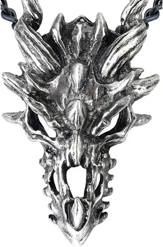 Vista 2 de Alchemy Gothic Colgante de calavera de dragón (Metal-Wear), Peltre