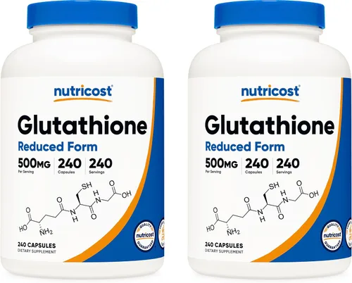 Vista 10 de Nutricost Cápsulas de glutatión de 500 mg, 240 cápsulas, sin gluten, sin OMG