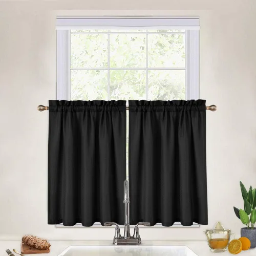 Vista 24 de CAROMIO - Cortina para cocina, cortina texturizada, cortinas para ventana de baño, varios tamaños