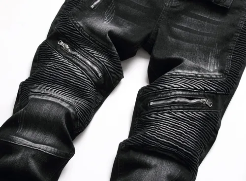 Vista 5 de AITITIA Jeans de motociclista de ajuste regular para hombre