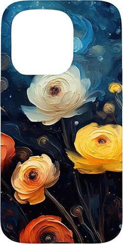 Vista 14 de Gorgeous Star Night Ranunculus Flowers Famous Painting Case for iPhone 17