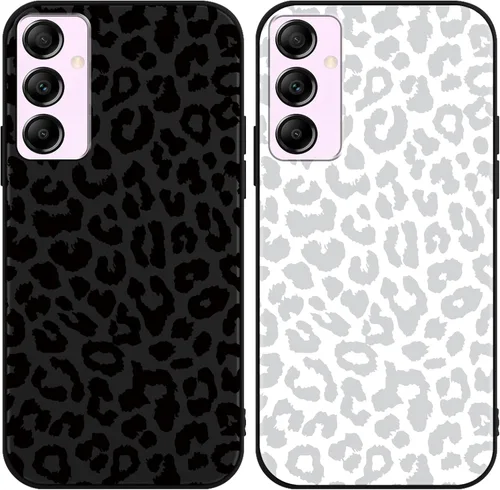 Vista 38 de Pack de 2 fundas con estampado de guepardo para Samsung Galaxy A03s 4G de 6.5", fundas de diseño de patrón de leopardo de lujo, de silicona suave