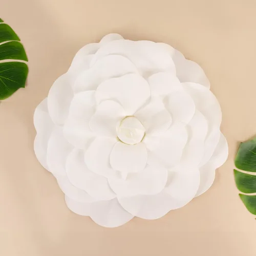Vista 10 de Efavormart - Rosas de espuma 3D grandes para decoración de bodas, paquete de 4 flores artificiales de 12 pulgadas, color oro rosa, ramo de bricolaje