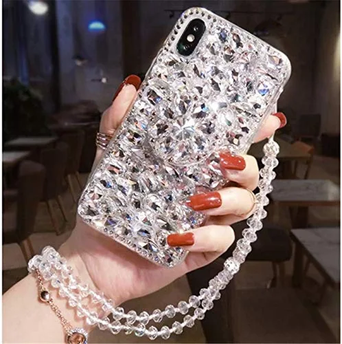 Vista 8 de Funda para Galaxy A11-3D hecha a mano Diamante Kickstand Rhinestone Bling Diamond Glitter Case para Samsung Galaxy A11 (verde)