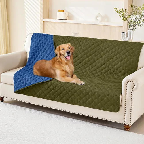 Vista 167 de Smiry Funda Impermeable para Cama de Perro Manta para Mascotas, Manta Suave y Lavable para Perros para Muebles Cama Sofá Sofá Reversible, a Cuadros