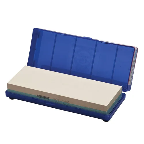 Vista 2 de Norton 24335 Piedra de afilar al agua con combinación de estilo japonés Gravilla 220/1000, 8 pulgadas por 3 pulgadas por 1 pulgada