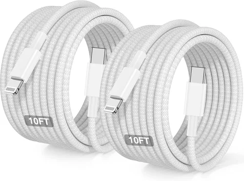 Vista 11 de Cable USB C a Lightning de 3/3 pies [certificado Apple MFi], cable tipo C a Lightning trenzado de nailon trenzado, cable de carga USBC a Lightning