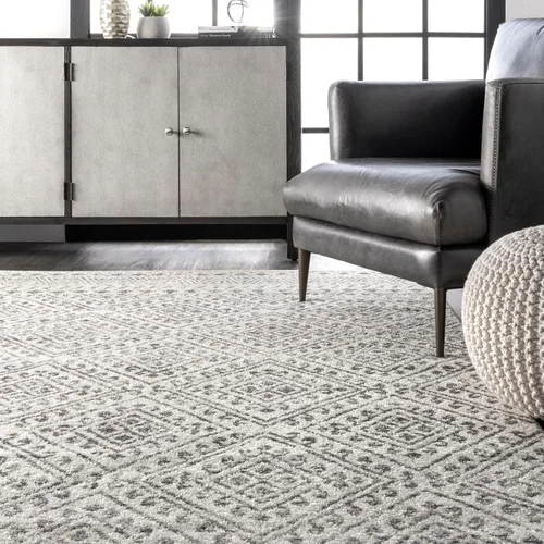 Vista 9 de Nuloom Camila - Alfombra de pasillo duradera para dormitorio, sala de estar, comedor, estudio, vestíbulo, entrada, 2 x 6 pies, color blanco