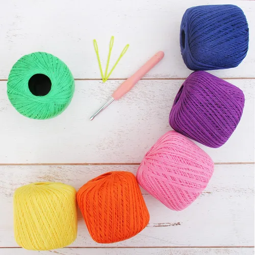 Vista 18 de ThreadArt - Hilo de ganchillo 100% algodón, tamaño 10, cinco bolas de 1.76 oz Soft pure cotton crochet thread for lace, doilies, amigurumi and
