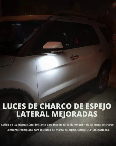 Vista 6 de Focos LED para Espejo Lateral de Charco Compatibles con Ford F150 Explorer Edge Expedition Flex Taurus X, Indicador de Señal de Espejo, Accesorios