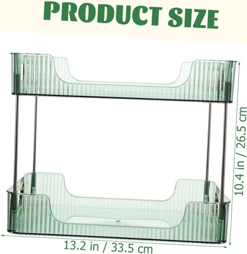 Vista 2 de Organizador de cajones de especias, estante de almacenamiento de doble capa, organizador de mostrador de baño, encimera de acero inoxidable