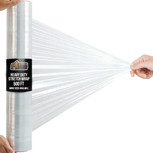 Vista 9 de GORILLA GRIP Rollo de envoltura retráctil 500% con asa, película elástica de plástico de 5 pulgadas y 500 pies, suministros de mudanza