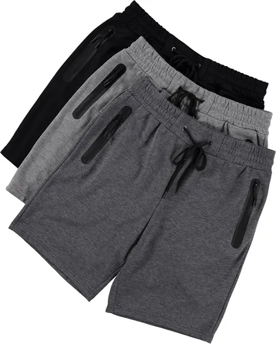 Vista 3 de PURE CHAMP Pantalones cortos de felpa francesa para hombre, paquete de 3 pantalones cortos de gimnasio para hombre, pantalones cortos