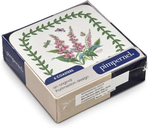 Vista 4 de Pimpernel Botanic Garden Collection Posavasos Juego de 6 Tablero con respaldo de corcho Resistente al calor y a las manchas Posavasos