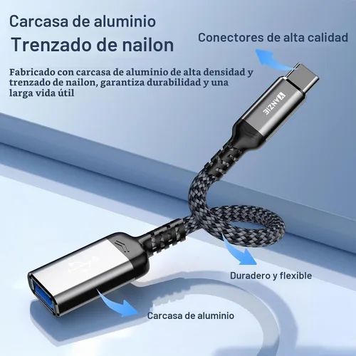 Vista 3 de YANZIE Adaptador USB C macho a USB A hembra, paquete de 2, convertidor OTG de 5 Gbps