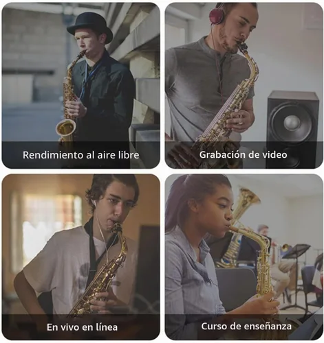 Vista 8 de Micrófono inalámbrico para saxofón, micrófonos UHF para saxofón, micrófono con clip de carga y pantalla digital, para trompeta, tuba, trombón Negro1