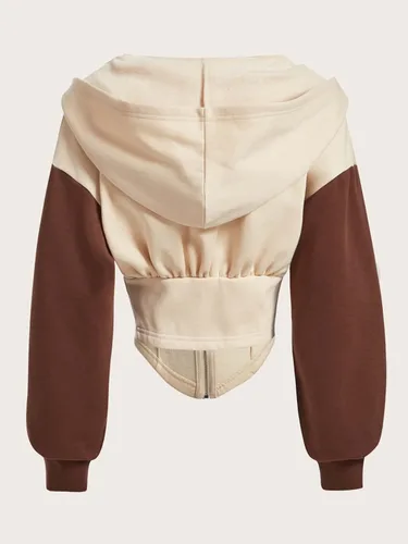 Vista 2 de Verdusa Sudadera con capucha y manga larga con cremallera para mujer