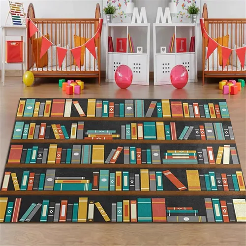 Vista 9 de Alfombra educativa para niños, 3 x 4 pies, alfombra de bienvenida de lápiz de colores, alfombras de aula primaria, adecuadas para salas