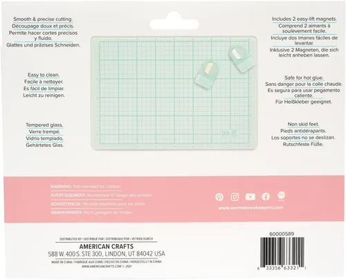 Vista 3 de We R Memory Keepers, Esterilla de corte de vidrio para manualidades magnética, resistente, perfecta para cortar, mezclar pintura, álbumes