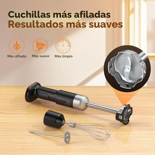 Vista 7 de Batidora de inmersión sin cable de varilla 5 en 1, Ritus 13000RPM, licuadora de sopa recargable de mano, mezclador para comida de bebé y batidos