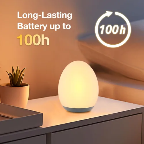 Vista 5 de JolyWell - Luz de noche para niños, luz de noche para bebé con modo de cambio de 7 colores y atenuación sin escalones, luz de noche para guardería