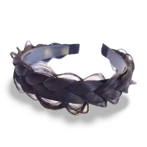 Vista 8 de RPZL (Rubio caramelo 8/14) Diademas trenzadas de cabello sintético – Diadema trenzada ligera y antideslizante – Dos hebras de 4 pulgadas de ancho