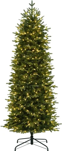 Vista 9 de Hykolity Árbol de Navidad flocado delgado de 7.5 pies con 200 LED blancos Pino flocado